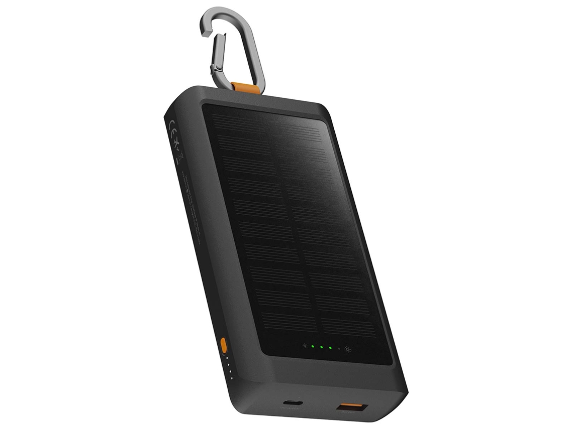 Xtorm Powerbank Solar Go2 10000mah Porta Usb E Usb-c 15w Com Painel 1w Preto