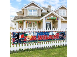 Faixa de Boas vindas Copa do Mundo 2026 45x200cm Decoração para Festas e Eventos Esportivos com Bandeiras Dos Países, Ergonômica, Uso STELASPLEN
