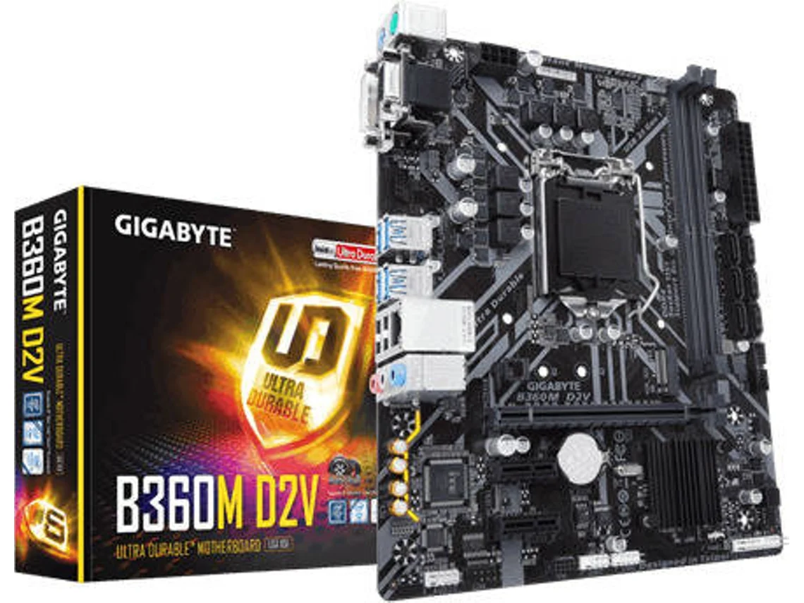 Motherboard GIGABYTE B360M D2V (Socket LGA 1151 - Intel B360 - Micro ATX)