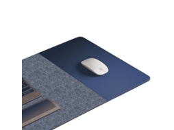 Pad Para Mouse De Computador Para Jogos De Esportes, Feltro Cinza Escuro/ Couro Azul, 40*90cm