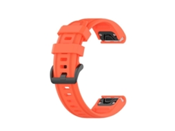 Lurelia Pulseira De Silicone À Prova D'água 22 Mm, Compatível Com Garmin Fenix 7/ 6/ 5, Ajuste Rápido, Cor Coral Vermelho, Acabamento Moderno