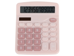 Calculadora De Escritório Padrão Com 12 Dígitos Solar E Bateria Para Estudantes, Escritório E Lar - Rosa