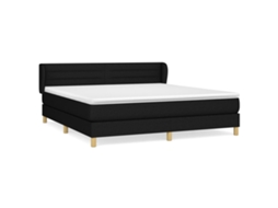 Cama com Molas/colchão 180x200 Cm Tecido Preto MAISON EXCLUSIVE