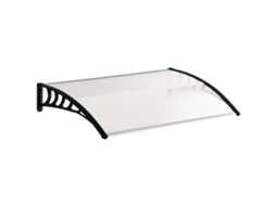 Marquise De Proteção 122x89 Cm Para Portas E Janelas Contra Sol E Chuva Telhado De Proteção Transparente E Preto