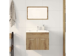 Vidaxl 2 Pcs Móveis De Casa De Banho Deriv. Madeira Carvalho Artisiano