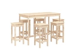 7 Pcs Conjunto de Bar para Jardim Pinho Maciço MAISON EXCLUSIVE