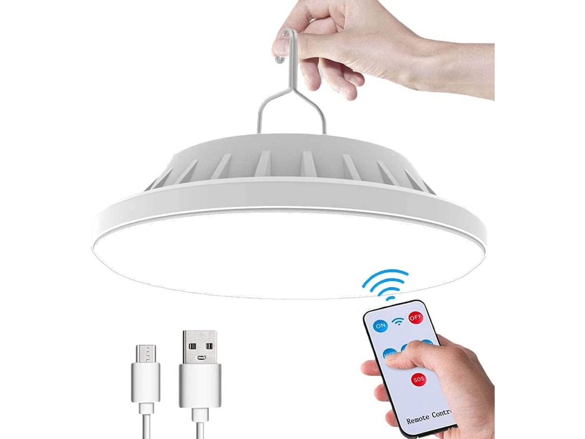 Luz De Camping Led Recarregável Usb E Solar Com Controlo Remoto, 5 Modos, Luz Para Tenda Ipx7 À Prova De Água Com Banco De Energia Para Caminhadas, Te