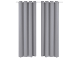 Vidaxl Cortinas Blackout 2 Pcs Com Ilhós De Metal 135x175 Cm Cinzento