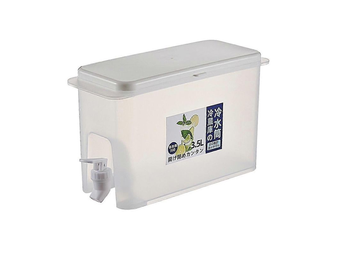 Garrafão De Plástico Pp Alimentar Para Geladeira, Resistente Com Torneira, 17x25.5x10.5cm, Branco Branco