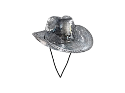 Chapéu de cowboy Fasst Disco Sphere com espelhos para festas e comemorações de despedida de solteiro(a).
