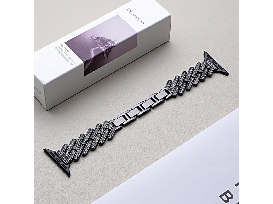 Bracelete para Apple Watch 42/41/40/38mm aço inoxidável magnético com malha dourada XIAOMOYU