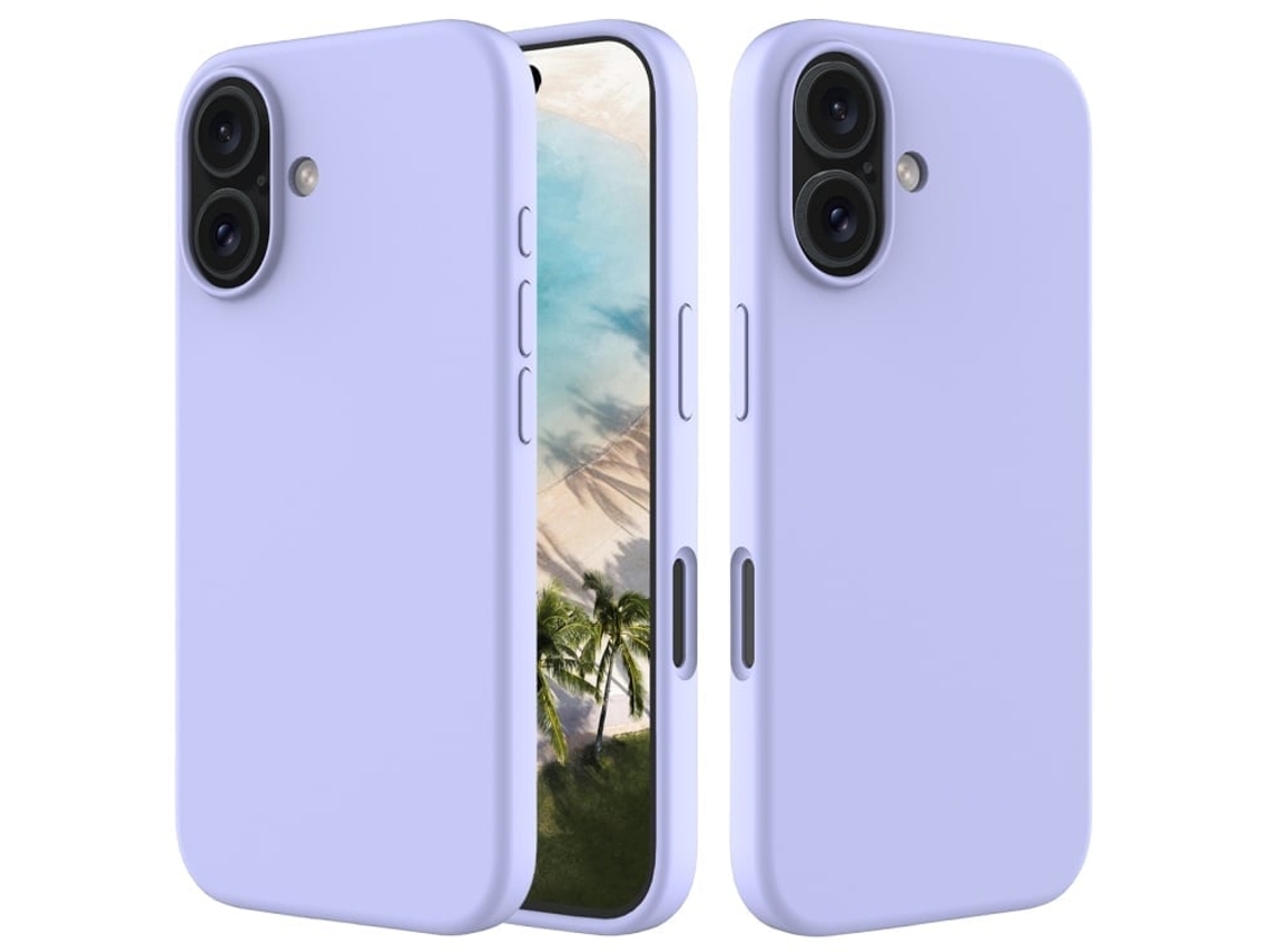 Capa De Silicone Para Iphone 16 - Cor Sólida, Proteção Fina E Antiaderente - Roxa