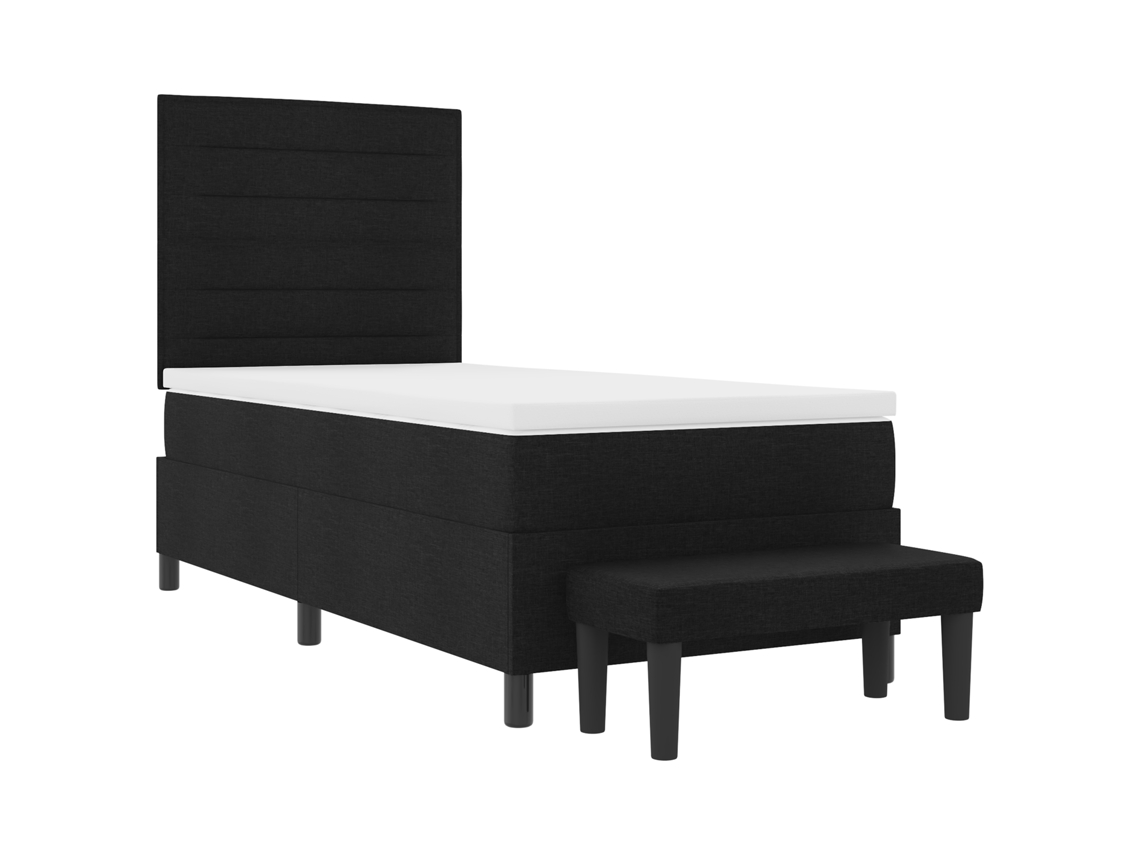 Conjunto 1 Cama Box Vidaxl Preto Tecido (80 X 200 Cm)