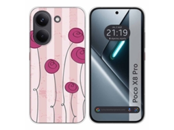 Capa Tumundosmartphone De Silicone Para Xiaomi Poco X8 Pro 5g Com Estampa Floral Vintage