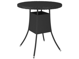 Vidaxl Mesa De Jardim 70x70x73 Cm Vime Pe Preto