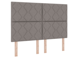 Cama Bospring Com Colchão Cinza Tecido Vidaxl Cinzento Fabric (140x190 Cm)