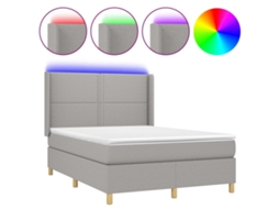 Box Spring Bed, Box Spring Beds Vidaxl Cinzeto Tecido (140 X 200 Cm)