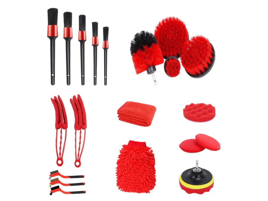 Kit De 21 Escovas De Detalhamento Para Carro, Multifuncional, Limpeza De Rodas, Exterior, Interior E Cortinas Residenciais