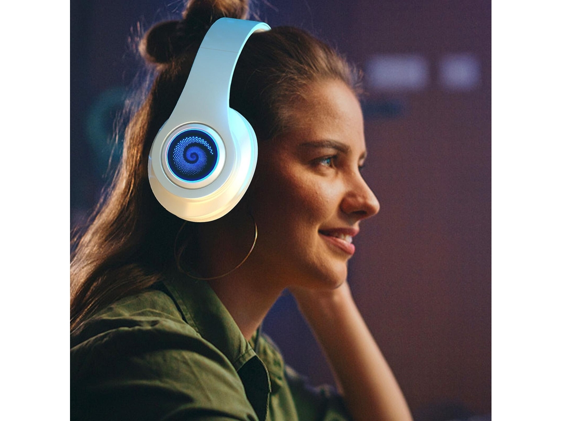 Auscultadores Bluetooth  Light-Emitting White