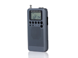 Rádio Portátil Am/fm Estéreo De Bolso 2 Bandas Com Sintonização Digital E Tela Lcd 1.3 Polegadas