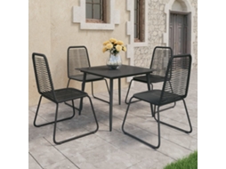 Pcs Conjunto De Jantar Para Jardim Vime De Pvc Preto Dkd Home Decor