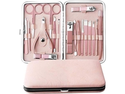 Kit de Manicure Profissional Aço Inox com 18 Ferramentas para Unhas, Cuidados Faciais e Pés