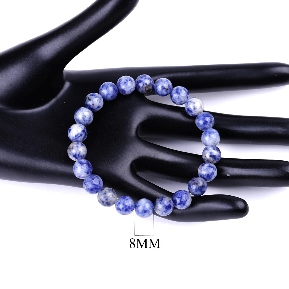 Pulseira de Chakra com Pedras Preciosas Naturais Contas de Cristal para Energia Curativa MDUG (8mm X 23cm)
