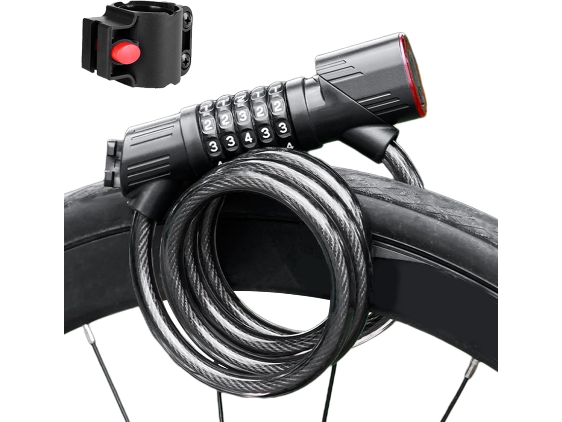 De Corrente Para Bicicleta | De Segurança Reforçado Com Luz Traseira, Acessório Leve E À Prova Gokoco