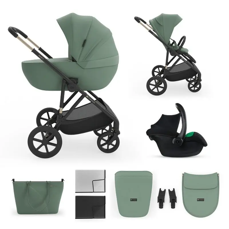 Carrinho Bebé Multif 3em1 Kinderkraft Prime3 Verde