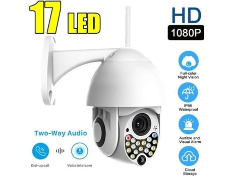 Câmera de vigilância TEMPSA 1080P HD - Para exteriores - Motorizada - Com WIFI - Visão noturna TEMPSA