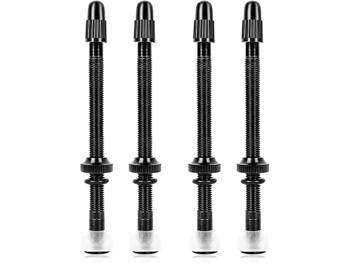Conjunto de 4 Válvulas Presta Tubeless para Bicicletas, 80 Mm em Liga de Alumínio, com Ferramenta de Remoção. SFUSHOS