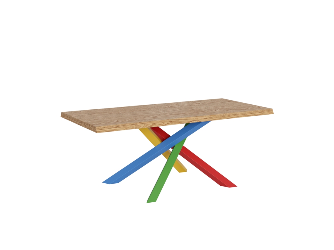 Mesa Fixa 90x180 Cm Versalux Pernas Carvalho Descascado 4/b Itamoby