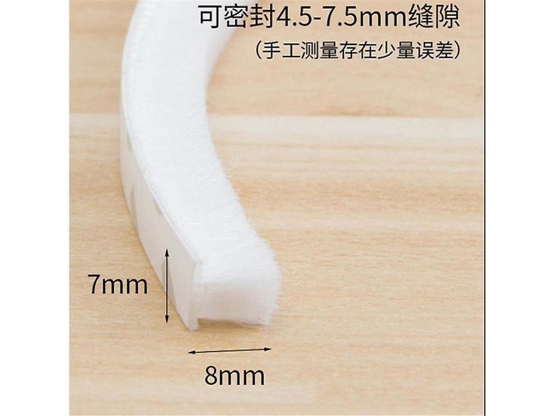 Lurelia Escova Vedante Autoadesiva Para Portas E Janelas Polipropileno Pele Sintética 9x5 Mm 10 M 78mm Branco Externo Impermeável