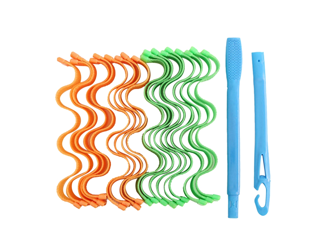 2026 kit de Rizos Espirales para Pelo Largo Extra Diy Rodillos de Plástico para Mujeres Chicas 25cm 18pcs