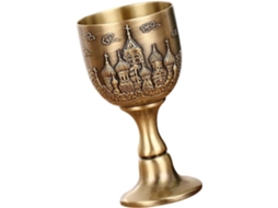 Copo Miniatura De 25ml Em Liga Metálica, Acabamento Clássico Em Bronze, Estilo Castelo, Ideal Para Decoração