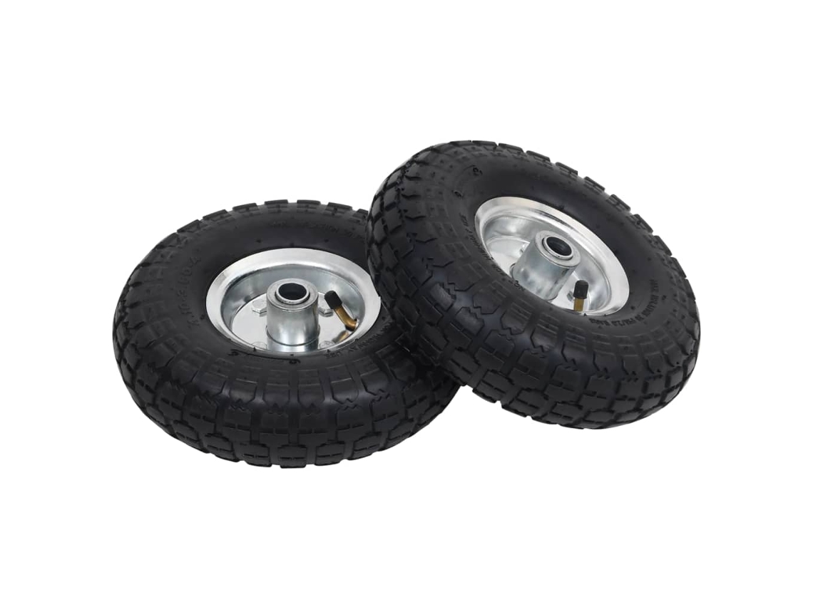 Vidaxl Rodas P/ Carrinho De Carga Manual 2 Pcs Borracha 4.10/3.50-4
