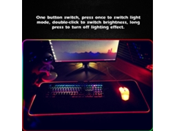 Mouse Pad RGB Luminoso Grande, Led, Modos de Luz, Base Antiderrapante, Borracha S/MARCA