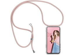 Capa iPhone XS Max HONGWE. Com corda Transparente, Rosa