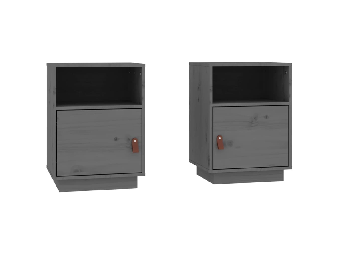 Bedside Cabinet, Bedside Cabinets Vidaxl Cinzeto Madeira De Pinho (n/a)