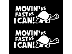 2 Pegatinas De Tartaruga Moving As Fast As I Can Para Carro Impermeáveis Divertidas Autocolantes (branco)