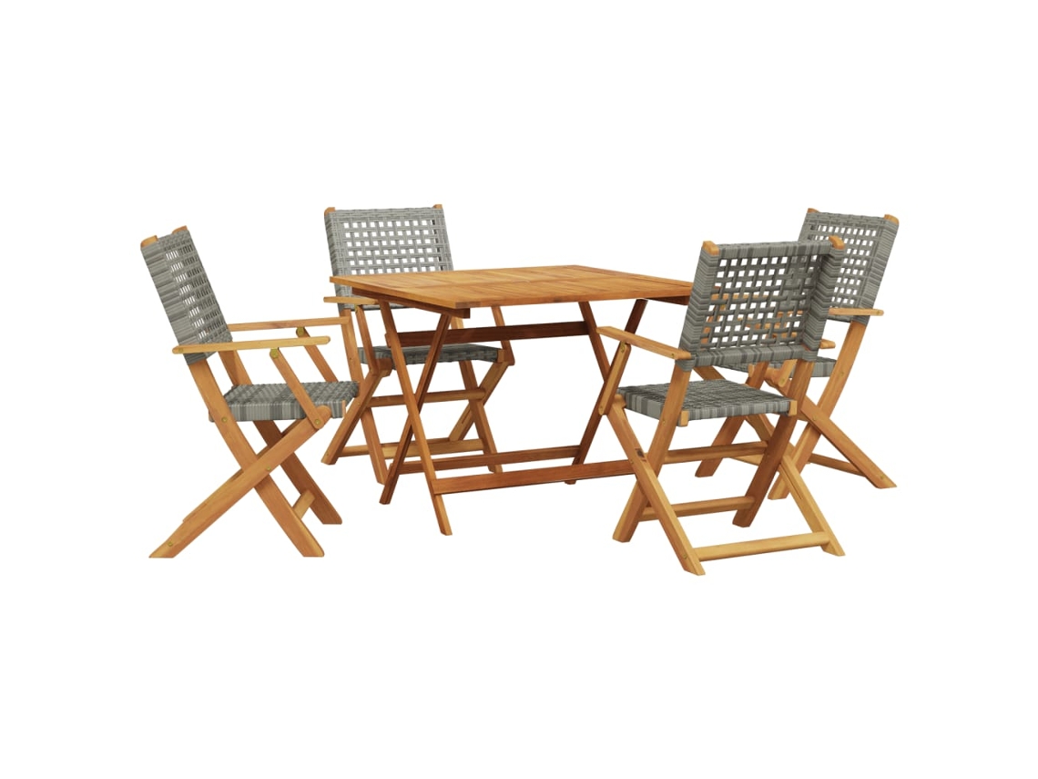 Garden Dining Set, Garden Dining Sets Vidaxl Cinzeto Madeira De Acácia (90 X 90 X 75 Cm)