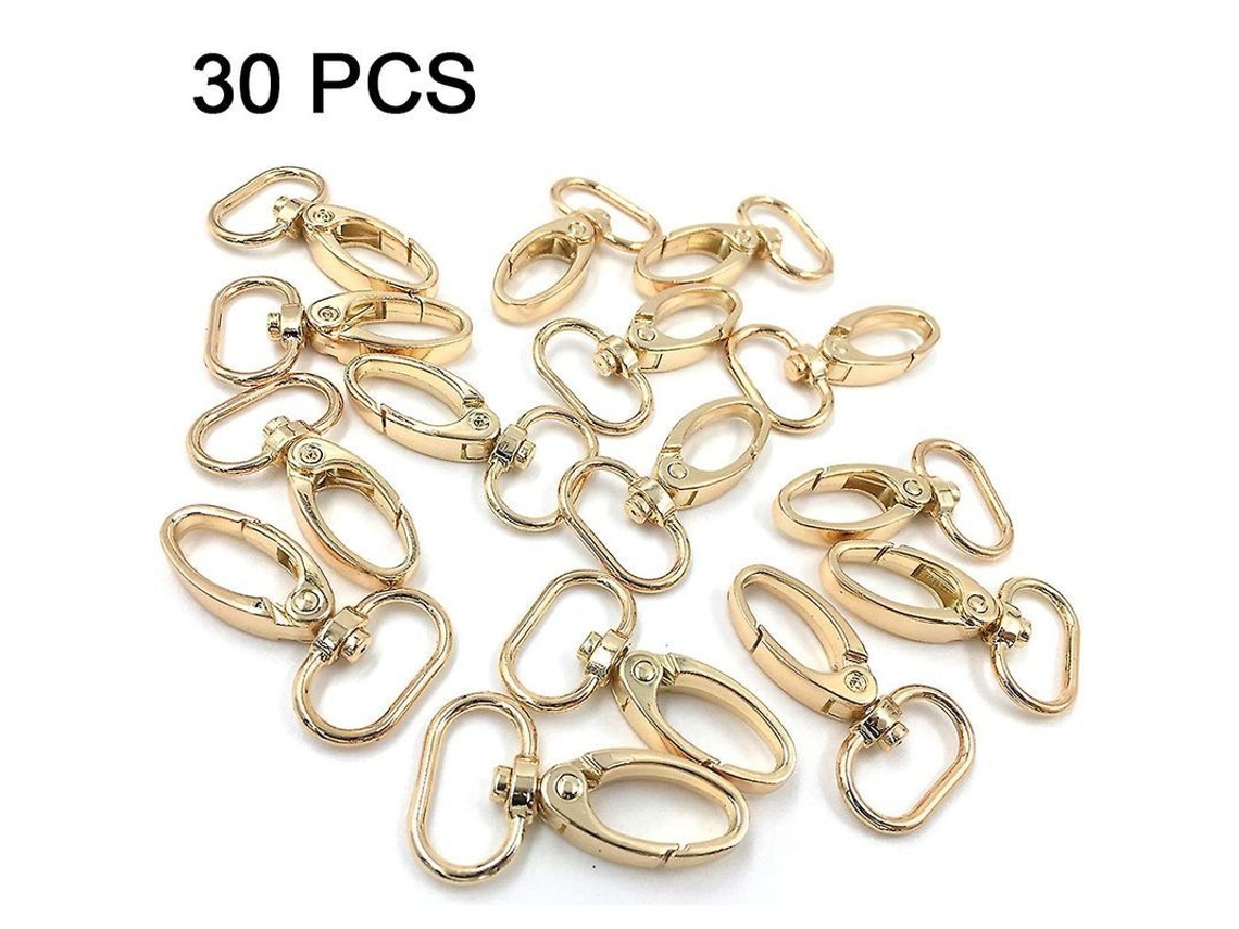30 Clips Aranha Oval com Engate Giratório para Cinto, Bolsa, Chave