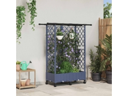 Vidaxl Cama Elevada Com Treliça E Telhado Cinzento 124 X 40 X 127 Cm