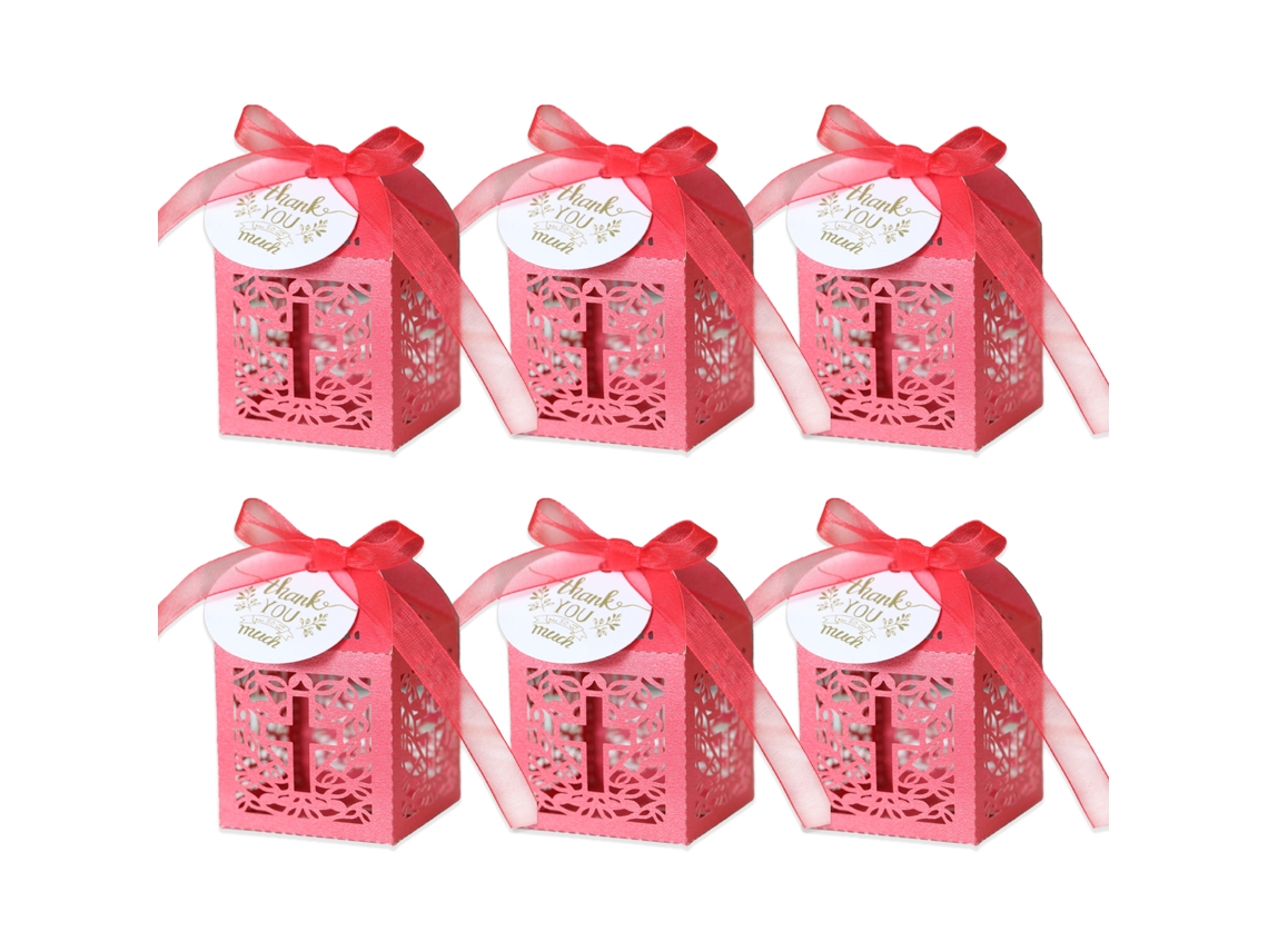 Laxiscreed Caixa De Doces Pearl Red Com 50 Unidades Para Casamentos E Decoração