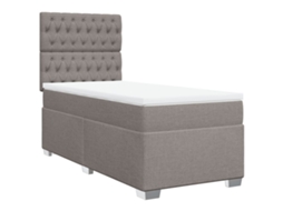 Box Spring Bed, Box Spring Beds Vidaxl Cinzento-acastanhado Tecido (90 X 200 Cm)