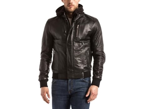 Casaco De Homem Blue Wellford Wellford Brezon Capuz Pele Preto (l)