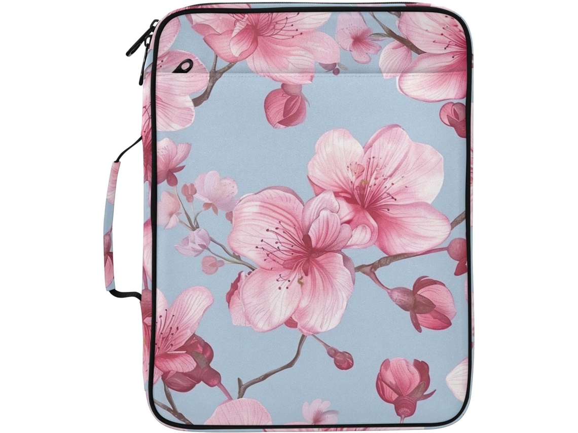 Pasta Organizadora Expansível Com Estampa Floral Rosa Romântica E 7-camadas, Impermeável, Ideal Documentos