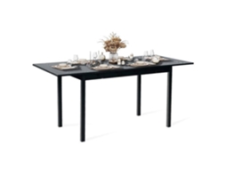 Mesa De Jantar Extensível Industrial Para 4 A 6 Pessoas Em Madeira Mdf Preta Bari Meubles Cosy