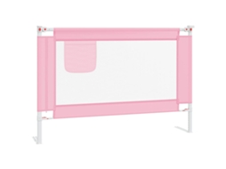 vidaXL Barra de segurança p/ cama infantil tecido 100x25 cm rosa