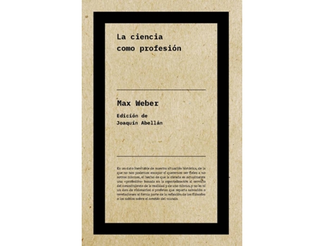 Livro La Ciencia Como Profesión de Max Weber (Espanhol)